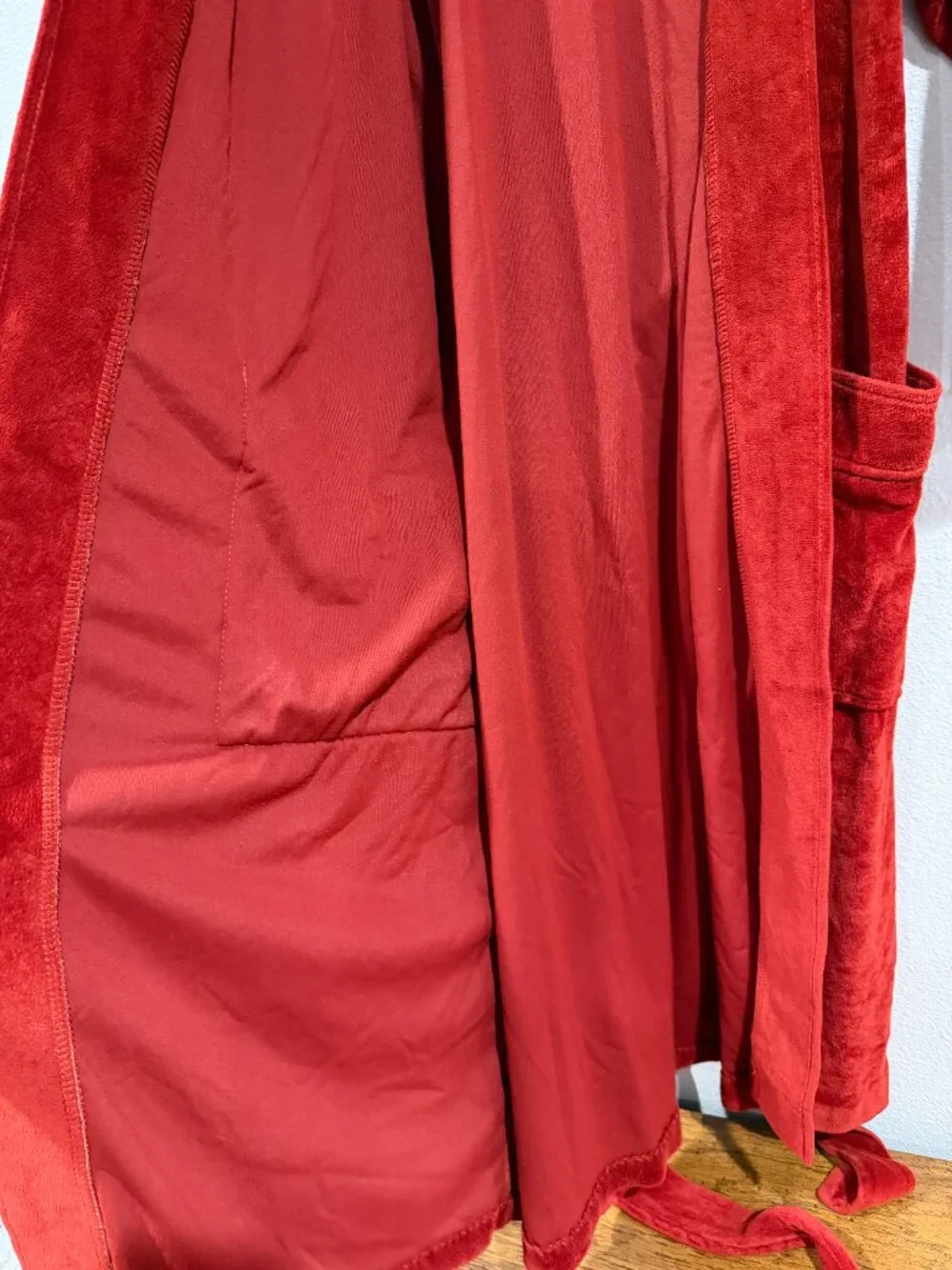 Vintage Halston Men's Velour Robe Red Size Medium Luxury Bathrobe Rare